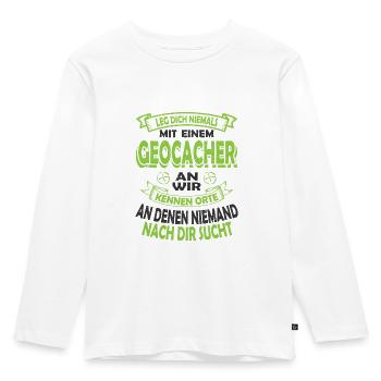 Geocaching - Kinder Premium Bio Langarmshirt - Weiß - Vorne - AI Model Kid Female (0cm)