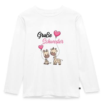 Große Schwester 2020 Giraffen - Kinder Premium Bio Langarmshirt - Weiß - Vorne - AI Model Kid Female (0cm)