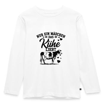 Kühe - Kinder Premium Bio Langarmshirt - Weiß - Vorne - AI Model Kid Female (0cm)