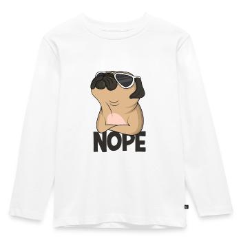 Mops - Kinder Premium Bio Langarmshirt - Weiß - Vorne - AI Model Kid Female (0cm)