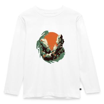 Unusual Boulder Design | Climbing | Stones - Kids' Premium Longsleeve Shirt - white - Front - AI Model Kid Female (0cm)