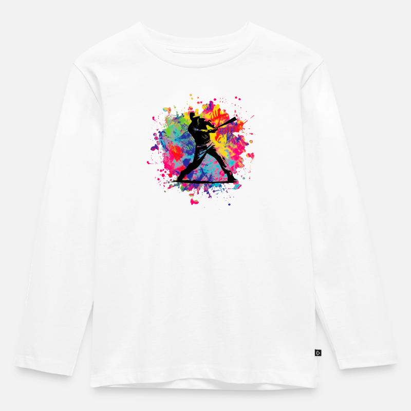 baseball - Kinder Premium Bio Langarmshirt - Weiß