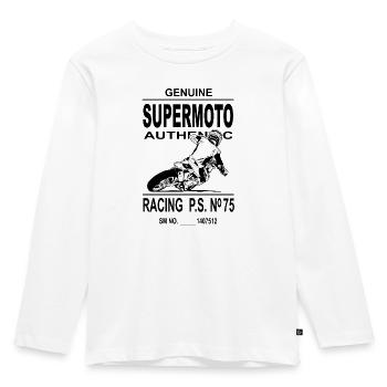 Supermoto - Kinder Premium Bio Langarmshirt - Weiß - Vorne - AI Model Kid Female (0cm)