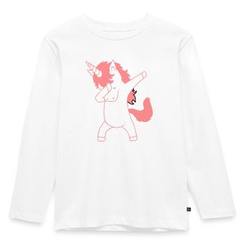 Dab Dancing Einhorn Dabbing Unicorn Tanz Kind - T-shirt manches longues Premium Enfant - blanc - Devant - AI Model Kid Female (0cm)