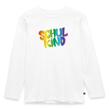 Schulkind Regenbogenfarben - Kinder Premium Bio Langarmshirt - Weiß - Vorne - AI Model Kid Female (0cm)