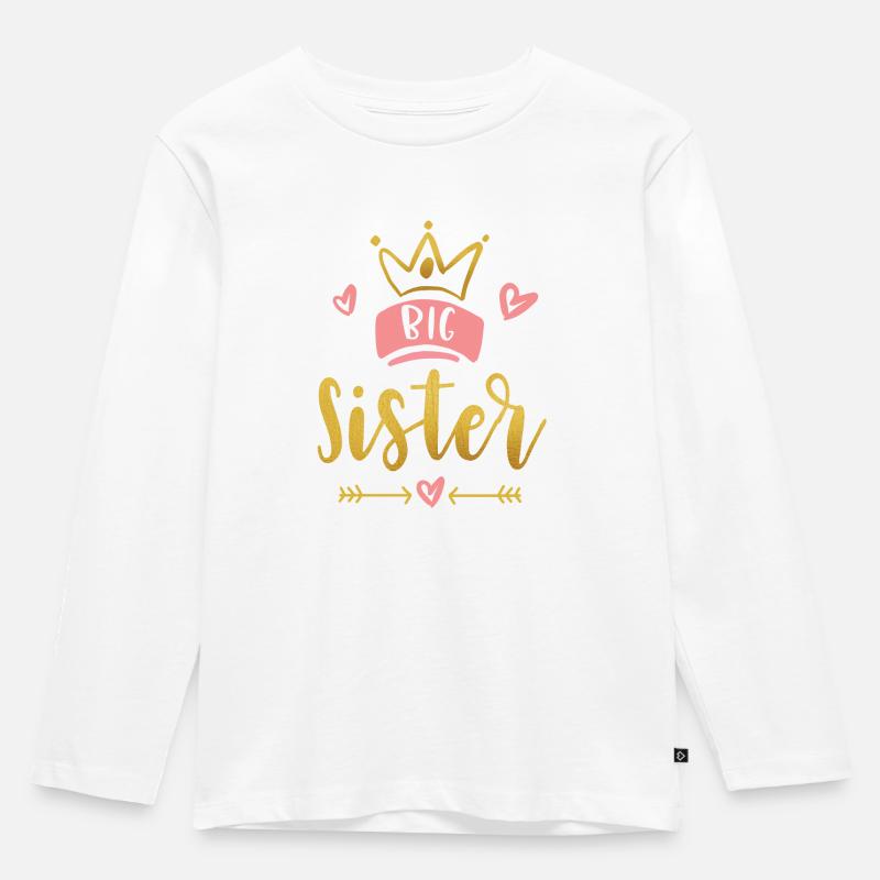 Große Schwester - Kinder Premium Bio Langarmshirt - Weiß