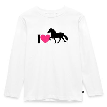 I Love Icelanders - Kids' Premium Longsleeve Shirt - white - Front - AI Model Kid Female (0cm)