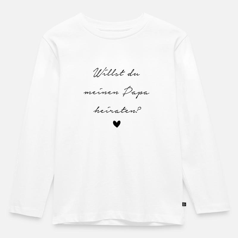 Heiratsantrag - Kinder Premium Bio Langarmshirt - Weiß