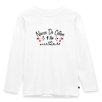 noces de coton - T-shirt manches longues Premium Enfant - blanc - Devant - AI Model Kid Female (0cm)