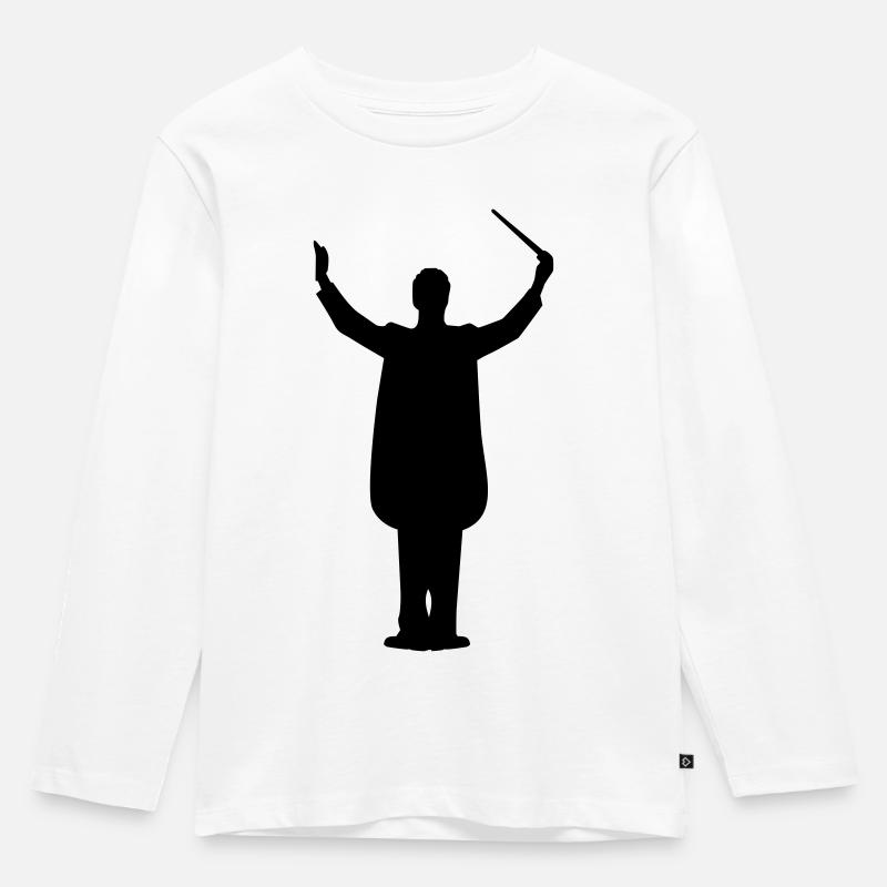 Dirigent - Kinder Premium Bio Langarmshirt - Weiß