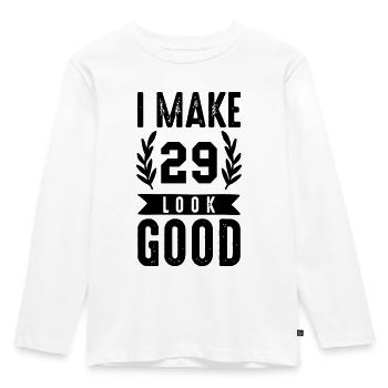 look good 29 - Kids' Premium Longsleeve Shirt - white - Front - AI Model Kid Female (0cm)