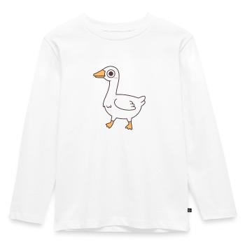 Cute Silly Goose - Kids' Premium Longsleeve Shirt - white - Front - AI Model Kid Female (0cm)