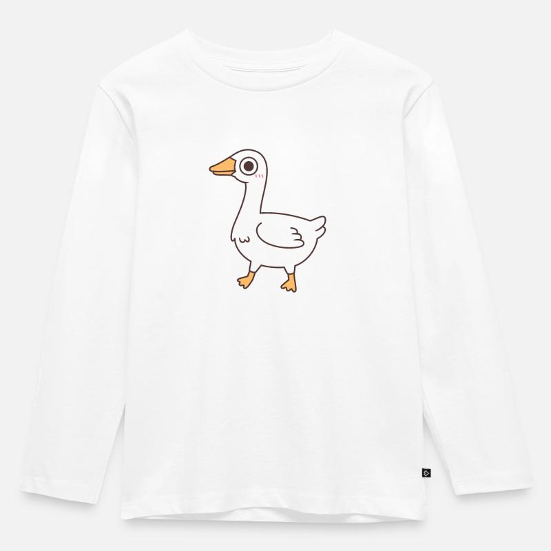 Süße alberne Gans - Kinder Premium Bio Langarmshirt - Weiß