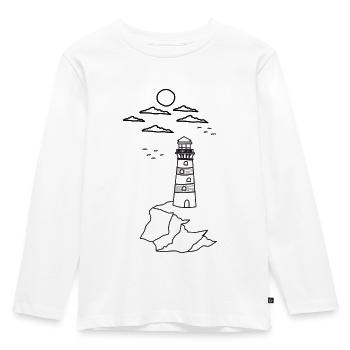 Lighthouse North Sea - Kids' Premium Longsleeve Shirt - white - Front - AI Model Kid Female (0cm)