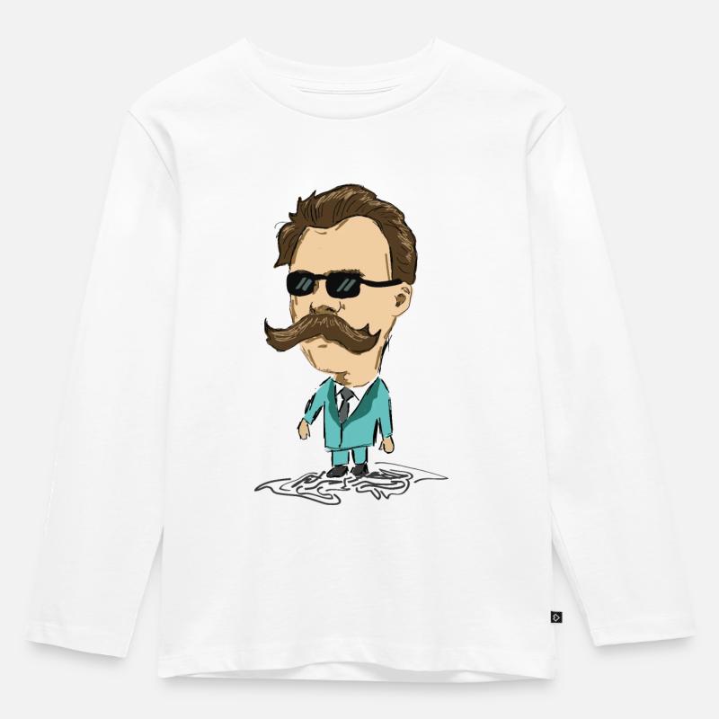 Nietzsche - Kinder Premium Bio Langarmshirt - Weiß