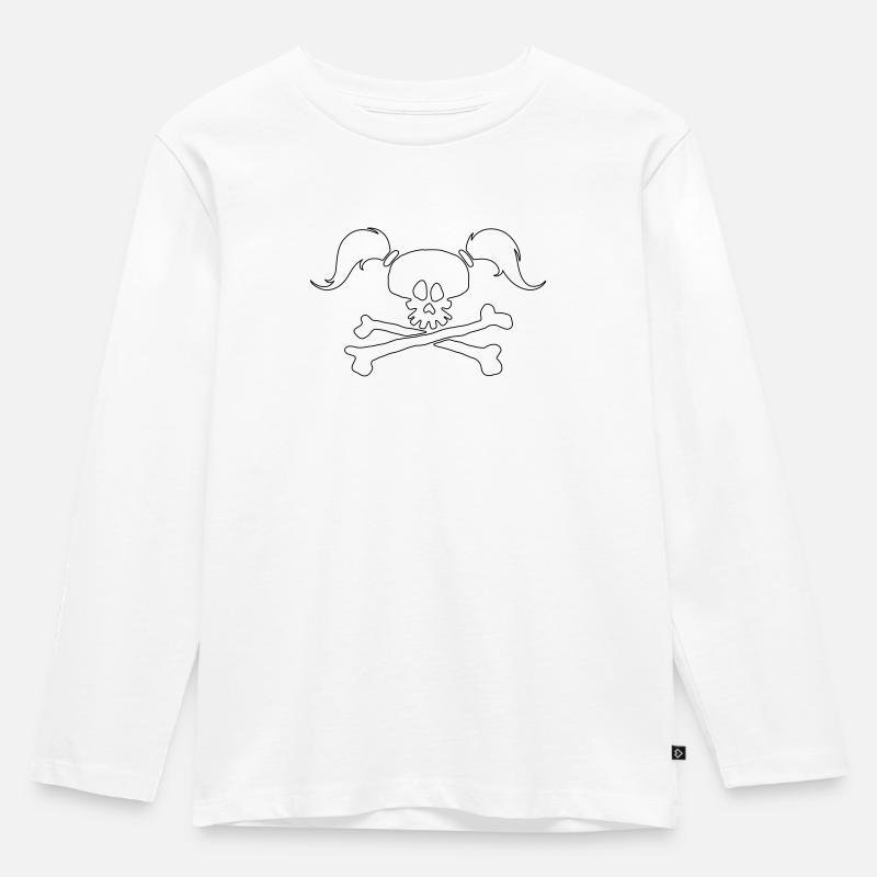 Piraten-Mädchen - Kinder Premium Bio Langarmshirt - Weiß