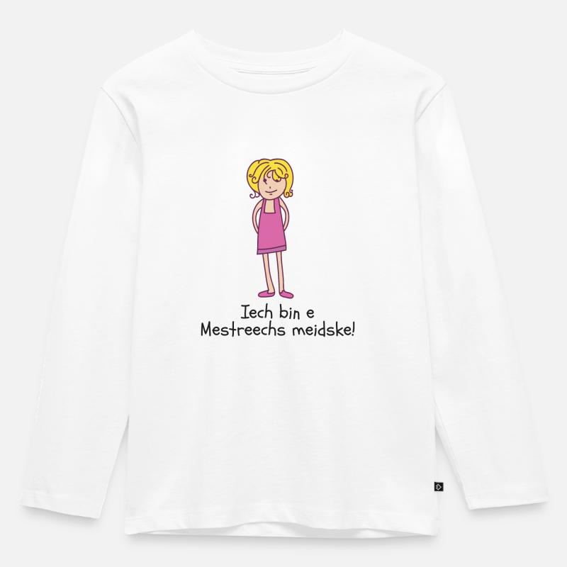 Mestreechs Mädchen - Kinder Premium Bio Langarmshirt - Weiß