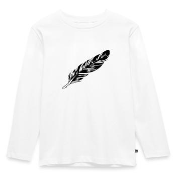 Feder - Kinder Premium Bio Langarmshirt - Weiß - Vorne - AI Model Kid Female (0cm)