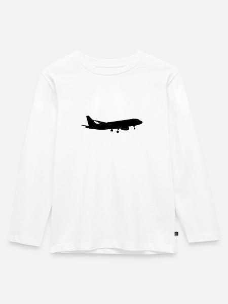 Flying Wear A320 - Kinder Premium Bio Langarmshirt - Weiß