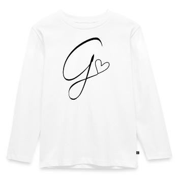 Lettre G Lettre G Calligraphie - T-shirt manches longues Premium Enfant - blanc - Devant - AI Model Kid Female (0cm)