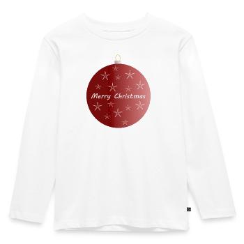 Merry Christmas - Kinder Premium Bio Langarmshirt - Weiß - Vorne - AI Model Kid Female (0cm)
