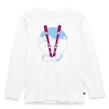Ski holiday ski slope skiing gift - Kids' Premium Longsleeve Shirt - white - Front - AI Model Kid Female (0cm)
