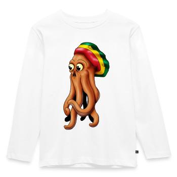 rasta squid cthuhlu - Kids' Premium Longsleeve Shirt - white - Front - AI Model Kid Female (0cm)