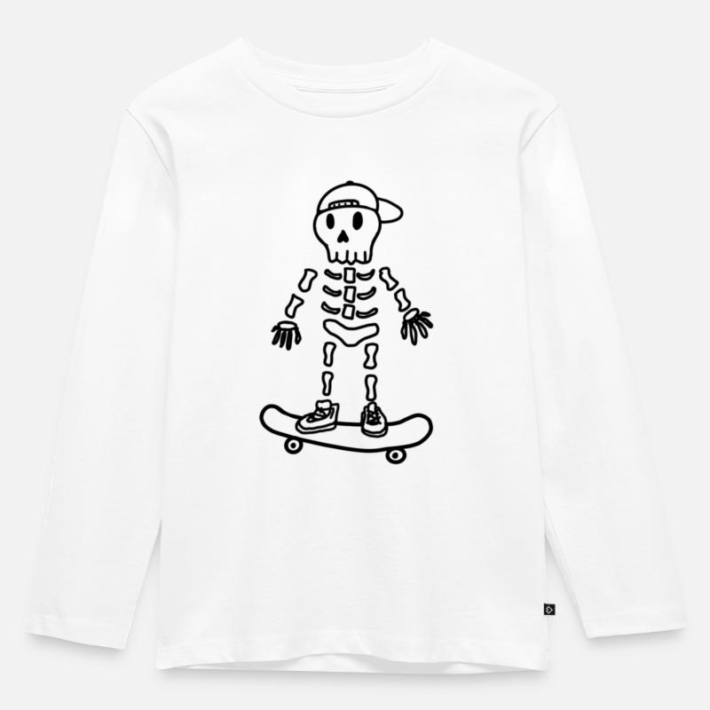 Skaterboy - Kinder Premium Bio Langarmshirt - Weiß