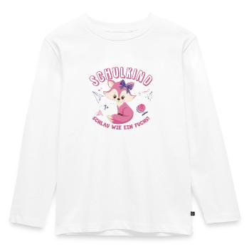 Écolier Fox Premier jour d’école Inscription Enfant - T-shirt manches longues Premium Enfant - blanc - Devant - AI Model Kid Female (0cm)