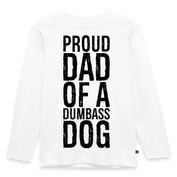 Fier papa d’un chien dumbass - T-shirt manches longues Premium Enfant - blanc - Devant - AI Model Kid Female (0cm)