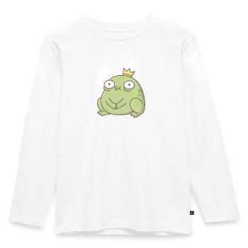 Vilain Prince Grenouille Mignon - T-shirt manches longues Premium Enfant - blanc - Devant - AI Model Kid Female (0cm)