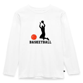 Basketball - Kinder Premium Bio Langarmshirt - Weiß - Vorne - AI Model Kid Female (0cm)
