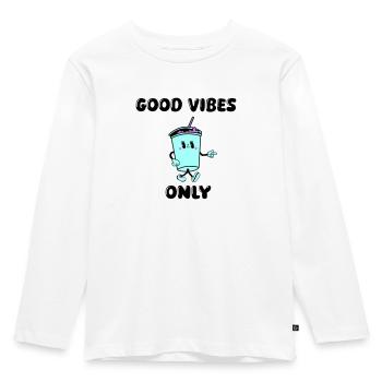 drink cartoon vibes - Kids' Premium Longsleeve Shirt - white - Front - AI Model Kid Female (0cm)