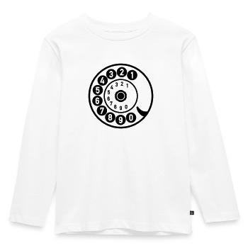 Dial Vintage Phone Call Retro Technology - Kids' Premium Longsleeve Shirt - white - Front - AI Model Kid Female (0cm)