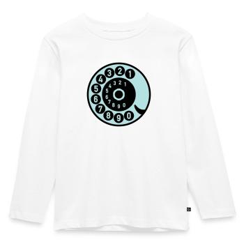 Wählscheibe Vintage Telefon anrufen Retro Technik - Kinder Premium Bio Langarmshirt - Weiß - Vorne - AI Model Kid Female (0cm)