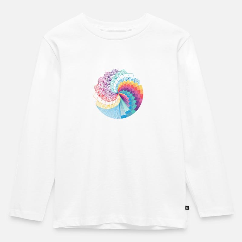 Mandala 1 - Kinder Premium Bio Langarmshirt - Weiß