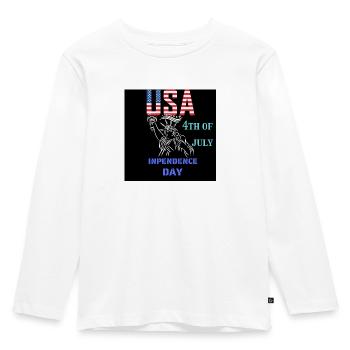 USA, Statue of Liberty - Kids' Premium Longsleeve Shirt - white - Front - AI Model Kid Female (0cm)