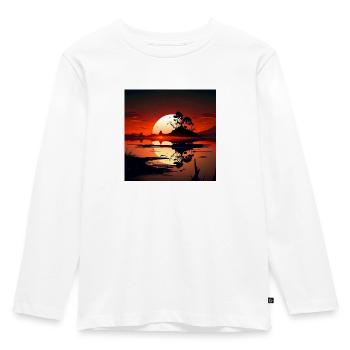 Sonnenuntergang - Kinder Premium Bio Langarmshirt - Weiß - Vorne - AI Model Kid Female (0cm)
