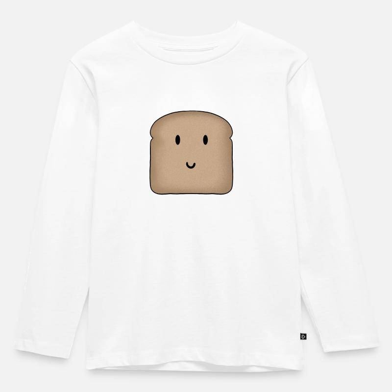 Mr Toast - Kinder Premium Bio Langarmshirt - Weiß
