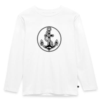 Anker Boot Schiff Nautik - Kinder Premium Bio Langarmshirt - Weiß - Vorne - AI Model Kid Female (0cm)