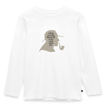 Talent erkennt sofort das geniale Sherlock-Zitat. - Kinder Premium Bio Langarmshirt - Weiß - Vorne - AI Model Kid Female (0cm)