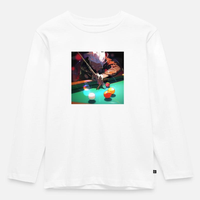 Billard spielen - Kinder Premium Bio Langarmshirt - Weiß