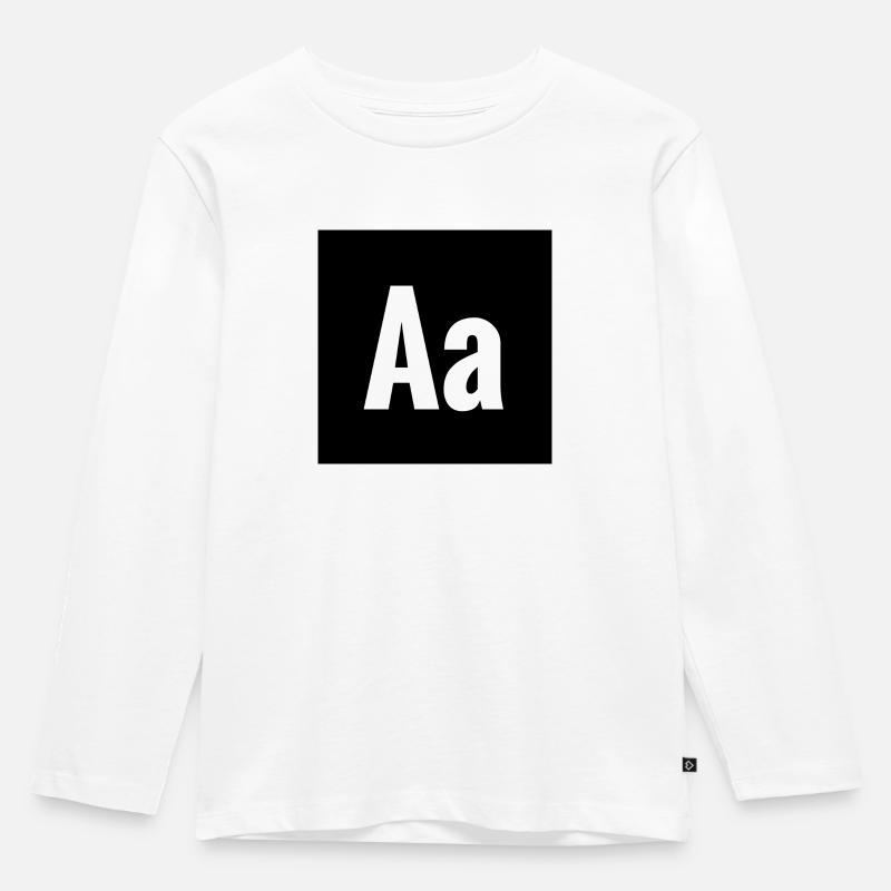 Buchstabe A Quadrat - Kinder Premium Bio Langarmshirt - Weiß