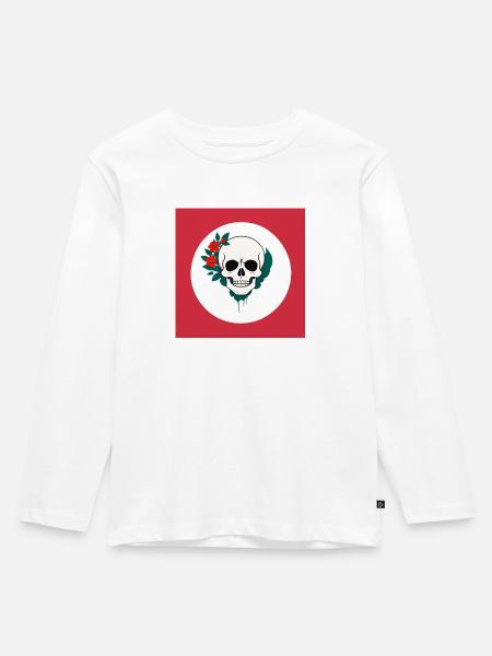 Flower Power - Kinder Premium Bio Langarmshirt - Weiß