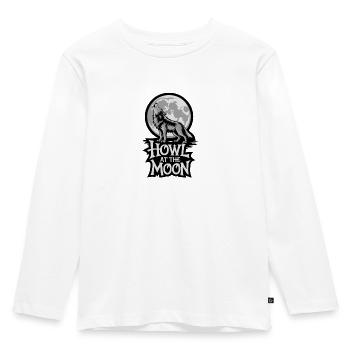 Full Moon – Howl at the Moon - Kids' Premium Longsleeve Shirt - white - Front - AI Model Kid Female (0cm)