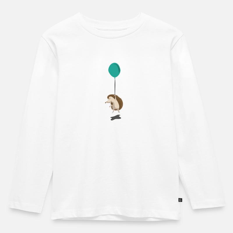 Fliegender Igel - Kinder Premium Bio Langarmshirt - Weiß
