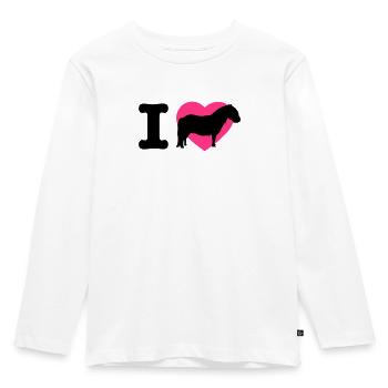 I love Shettys Ponies - Kinder Premium Bio Langarmshirt - Weiß - Vorne - AI Model Kid Female (0cm)