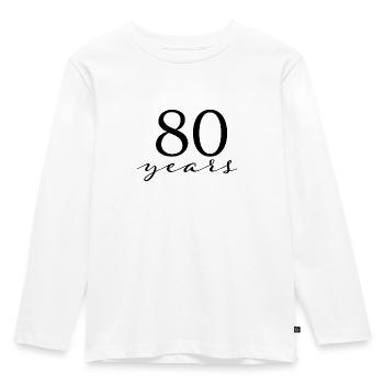 80 years - Kids' Premium Longsleeve Shirt - white - Front - AI Model Kid Female (0cm)