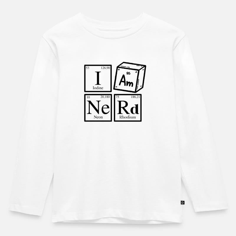 Ich bin ein Nerd - Kinder Premium Bio Langarmshirt - Weiß