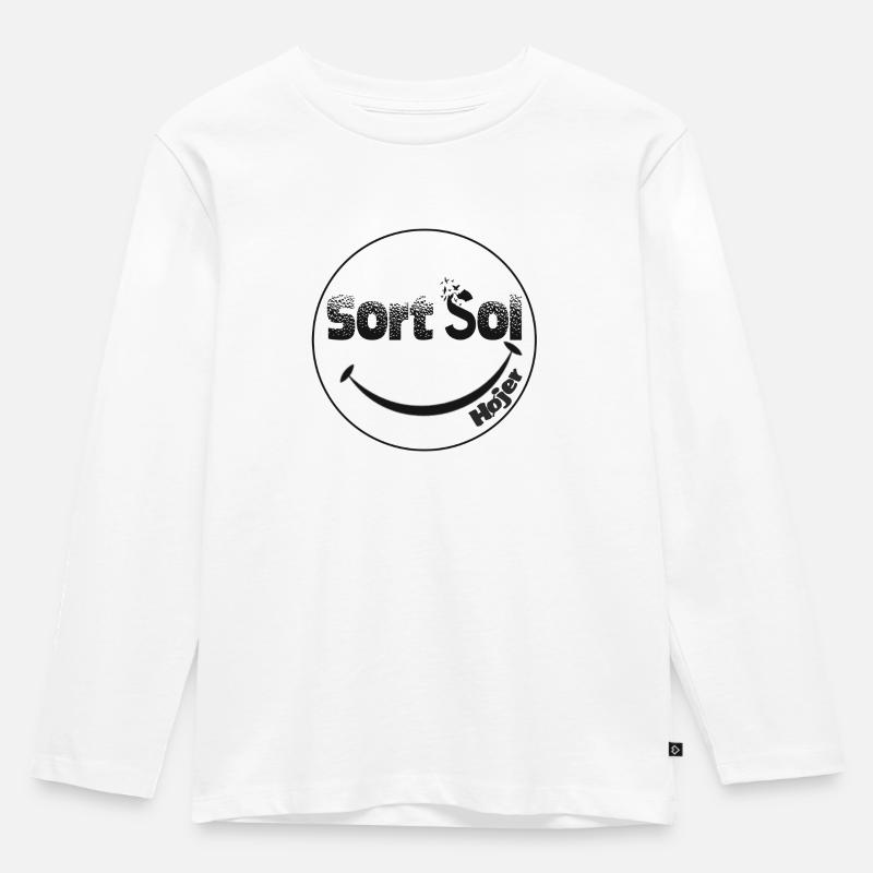 Schwarze Sonne - Kinder Premium Bio Langarmshirt - Weiß